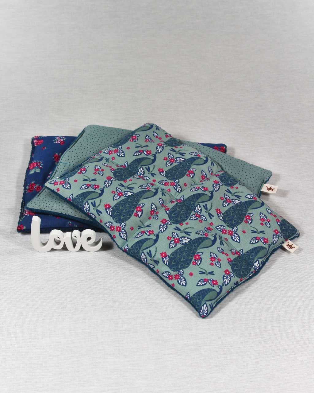 Wärmekissen petrol Pfau mit 4 Kammern