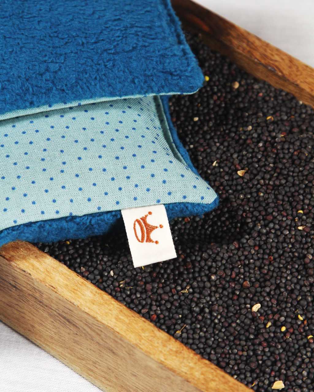 Wärmekissen petrol Punkte mit 3 Kammern